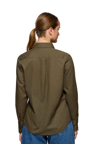 Camisa regular de linho - Verde