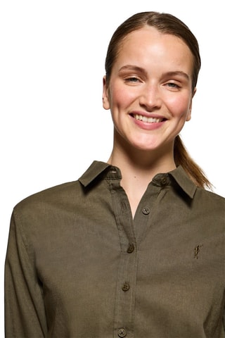 Camisa regular de linho - Verde