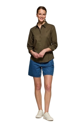 Camisa regular de linho - Verde