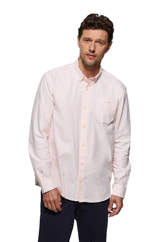Camisa regular - Laranja e branco