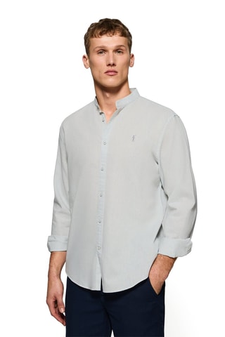Camisa regular de linho - Branco