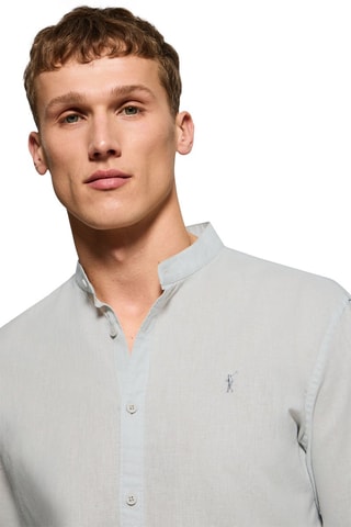 Camisa regular de linho - Branco