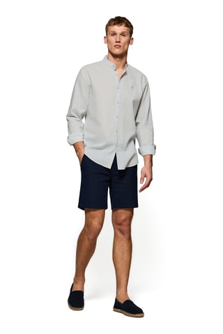Camisa regular de linho - Branco