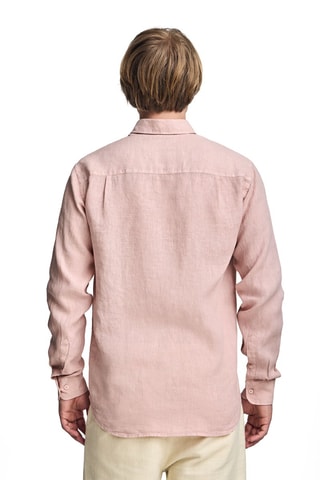 Camisa regular de linho - Rosa