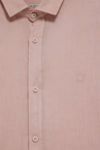 Camisa regular de linho - Rosa