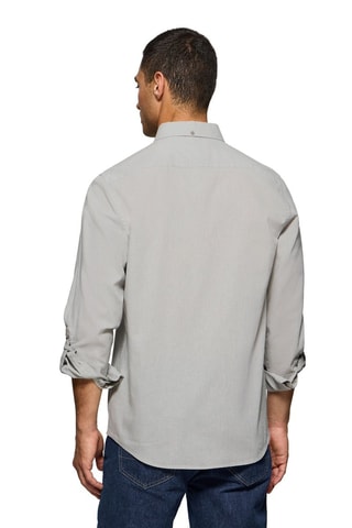 Camisola regular em linho - Cinzento-claro