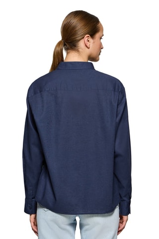 Calções relaxed em linho - Azul-marinho