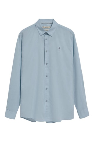 Camisa regular de linho - Azul