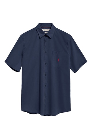 Camisa regular de linho - Azul