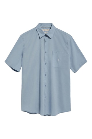 Camisa regular de linho - Azul