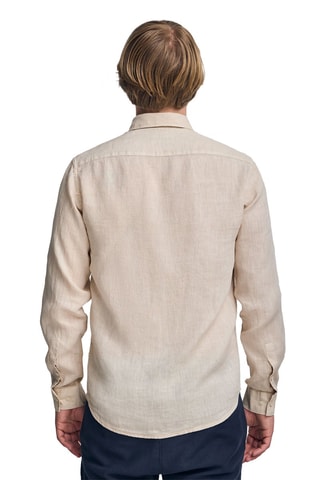 Camisa slim de linho - Bege