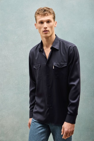 Camisa regular - Azul