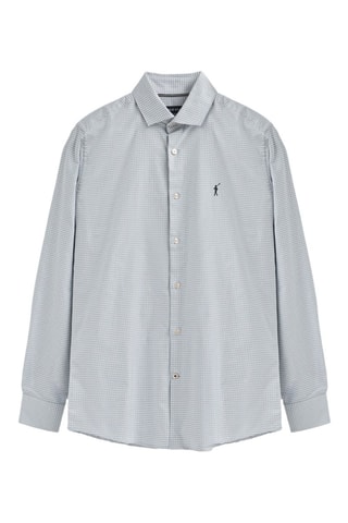 Camisa - Branco e azul-claro