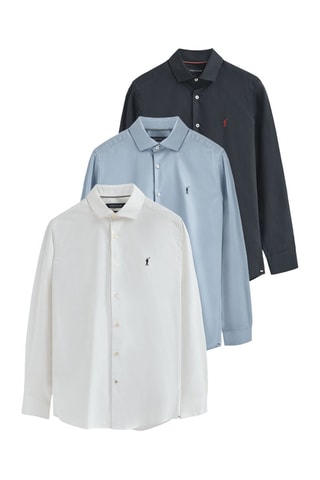 3 camisas slim - Preto e branco