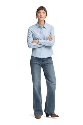 Camisa slim - Azul-claro