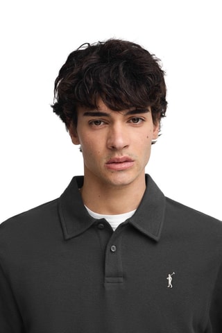 Polo relaxed - Cinzento-escuro