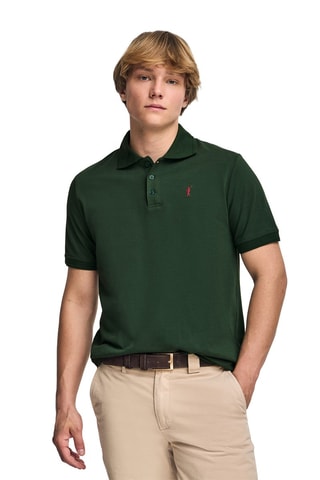 Polo regular - Verde-escuro