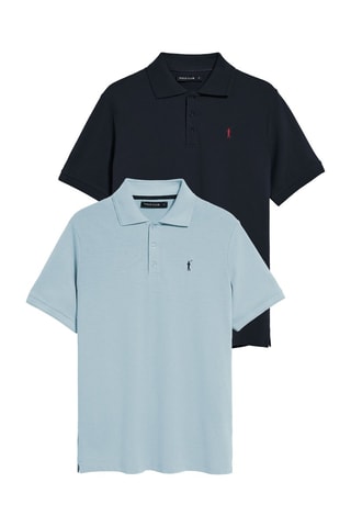 2 polos regular - Azul-marinho e azul-celeste