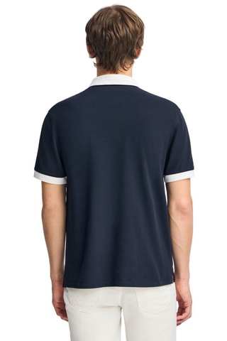 Polo regular - Azul-marinho e branco