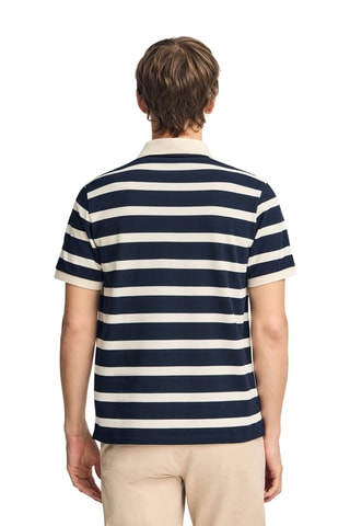 Polo regular - Azul-marinho e cru