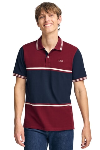 Polo loose - Bordô e azul-marinho