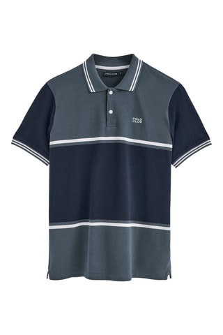 Polo loose - Cinzento e azul-marinho