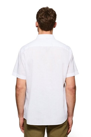 Polo regular em linho - Branco