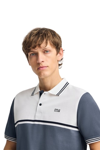 Polo loose - Branco e cinzento