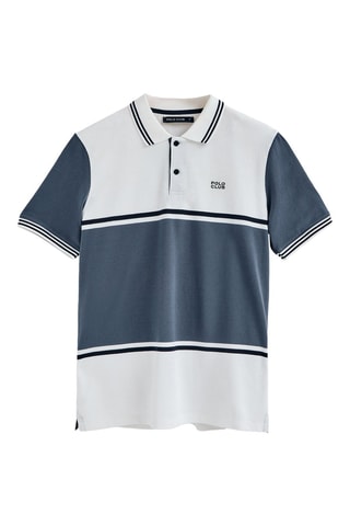 Polo loose - Branco e cinzento