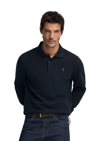 Polo regular - Azul-marinho