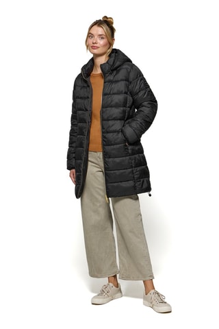 Blusão comprido com capuz - Preto