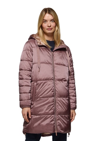 Blusão comprido com capuz - Rosa