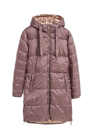 Blusão comprido com capuz - Rosa