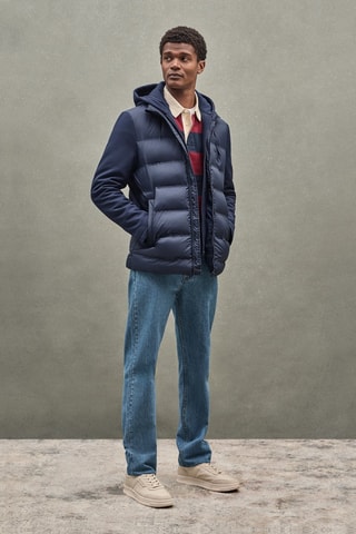 Blusão com capuz - Azul-marinho