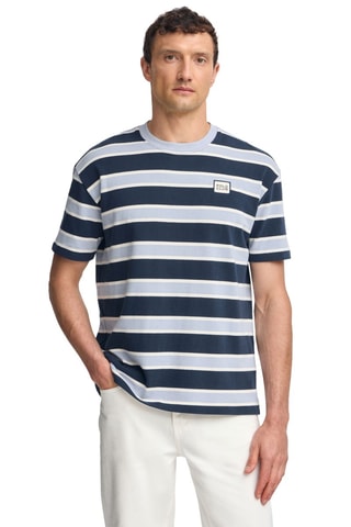 T-shirt regular - Azul-marinho e azul-celeste