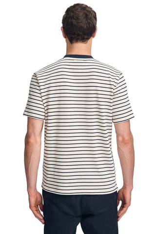 T-shirt regular - Cru e azul-marinho