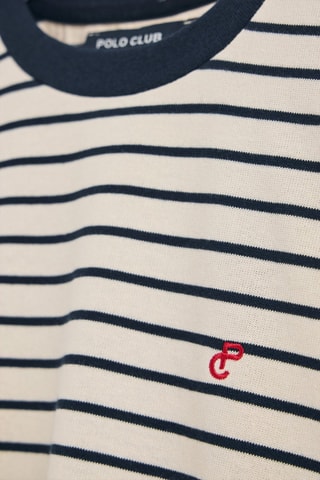 T-shirt regular - Cru e azul-marinho