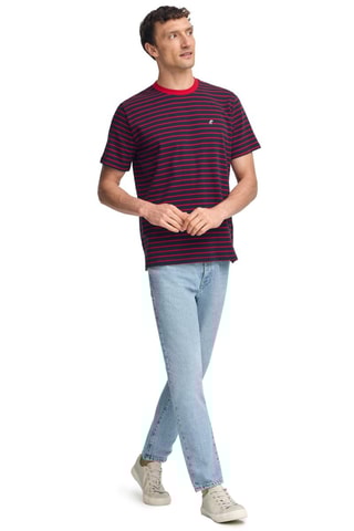 T-shirt regular - Azul-marinho e vermelho