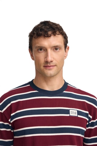 T-shirt regular - Azul-marinho e bordô