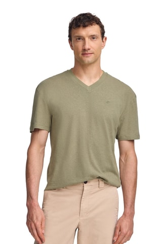 T-shirt regular em linho - Caqui