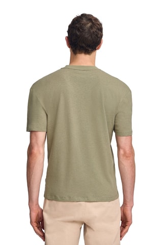 T-shirt regular em linho - Caqui