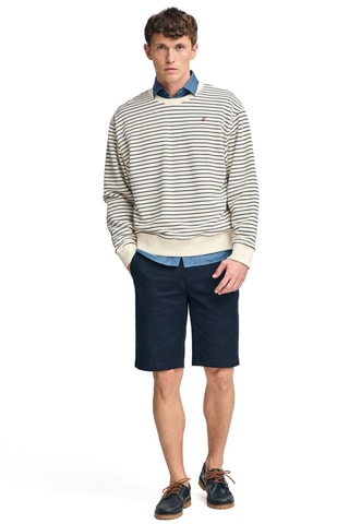 Sweat oversize - Cru e azul-marinho