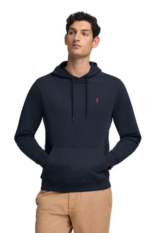 Sweat slim com capuz - Azul-marinho