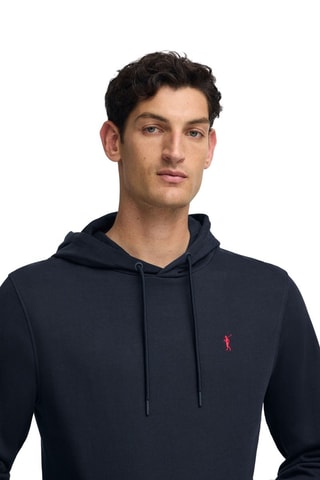 Sweat slim com capuz - Azul-marinho