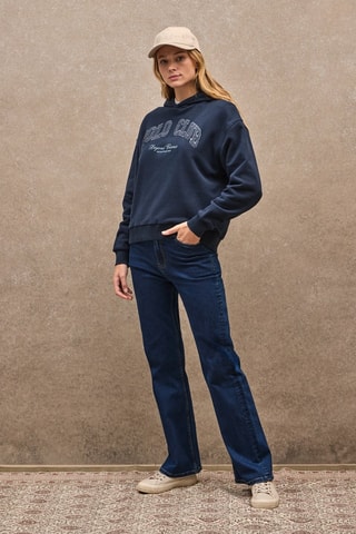 Sweat com capuz - Azul-marinho