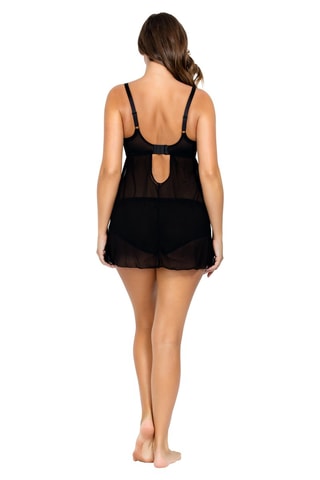 Babydoll e string Lulu Preto e cinzento