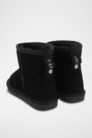 Gevoerde Nubuck Enkellaarzen - Zwart