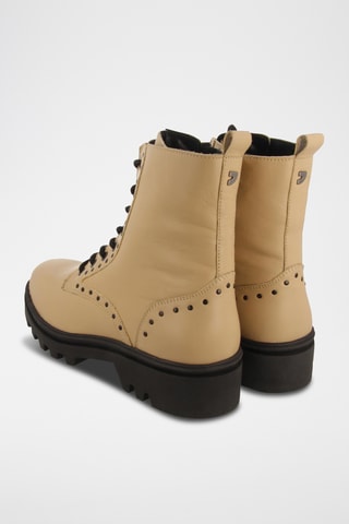 Leren Enkellaarzen - Nude