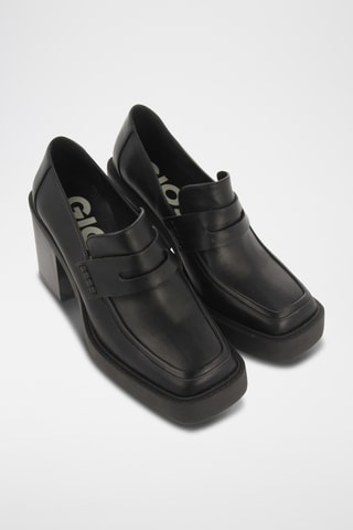 Mocassins met Hak - Zwart