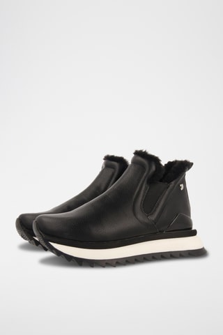 Gevoerde Platform Chelsea Boots - Zwart